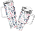 34HD Christmas Gifts for Women, Movie Tumbler 40 Oz with Handle, Coffee Travel Cup, Xmas Coffee Mug, Movie Lovers Gifts