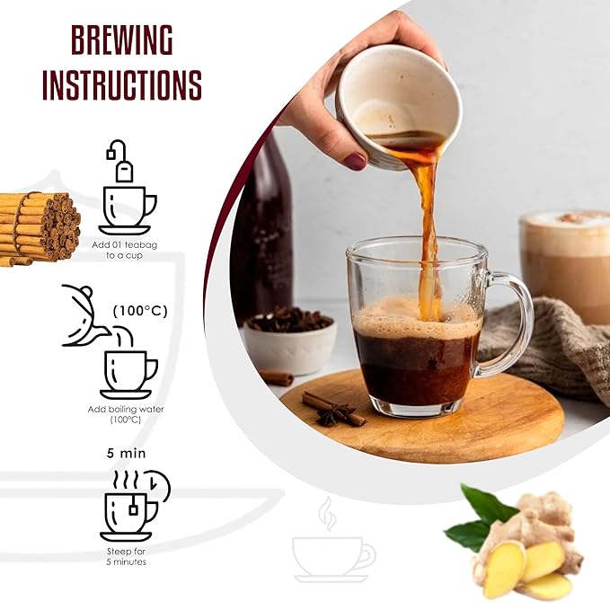 True Organic Premium Ceylon Chai Black Tea |100 Count Tea Bags | USDA Organic & Kosher Certified |100 Envelop Organic Chai Black Tea Bags for Your Home & Cafe. Tea With Ceylon Cinnamon, Cardamom, Clove, Black Pepper, ginger.