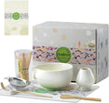 Clay&Fire Matcha Whisk Set, Ceramic Matcha Set, Matcha Bowl with Spout and Whisk,9 pcs Matcha Tea Kit for Matcha Lovers, Ideal Gift Christmas, Birthday（Beige）