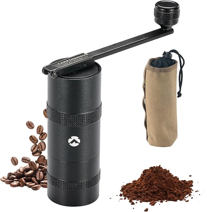 CAMPINGMOON Manual Coffee Grinder Camping Stainless Steel Small Black CC-115-BK
