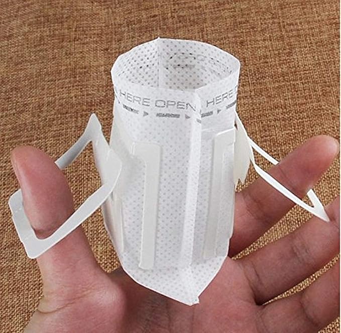 Coffee Filter Paper Bag 100 pieces, Hanging Ear Drip Coffee Bag Single Serve Disposable Drip Coffee Filter Bag Perfect for House, Travel, Office Daily (100)