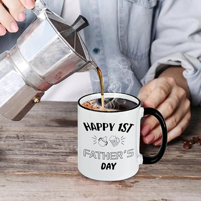 First Time Dad Gifts, New Dad Gifts, Happy 1st Father's Day Coffee Mug, First Fathers Day Gift for New Father, Fathers Christmas Gift for Papa, 11Oz