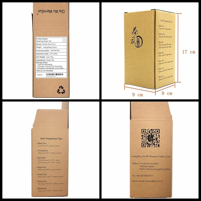 ChaWuWarmSun-[A] MaoFeng Green Tea Loose Leaf,4oz/115g,HuangShan Mao Feng Chinese Tea
