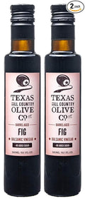 Fig Balsamic Vinegar - Gourmet Barrel Aged Infused Balsamic Vinegar - Great for Dressing Dipping Glazing - No Artificial Flavors or Added Sugar - Made in Texas (8.5 oz, 2 Pack)