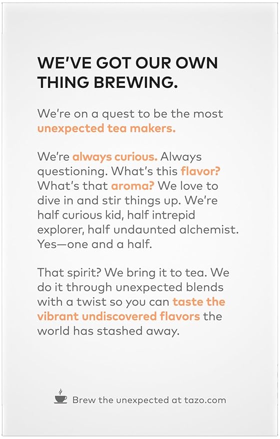 TAZO Tea Bags, Passion & Wild Sweet Orange Herbal Tea 20CT (1ea) (Variety Pack)