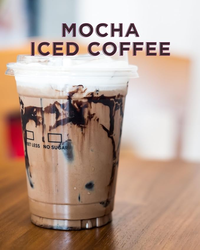 Upouria Mocha Boost Coffee Syrup Flavoring, 100% Vegan, Gluten-Free, Kosher, 750 mL Bottle - Coffee Syrup Pump Included