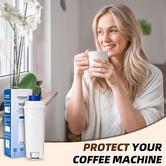 Coffee Machine Water Filter Compatible with Delonghi Filter DLSC002,ECAM, ESAM, ETAM, BCO, EC, EC680, EC800,Coffee Machine Filter Cartrige Replacement with Activated Carbon (2 PACK)