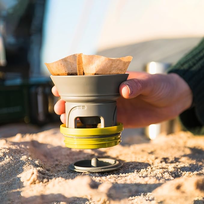 WACACO Cuppamoka Pour-Over Coffee Maker, Portable Drip Coffee Maker with 10 Cone Paper Filters, Manually Operated, Stainless Steel Coffee Brewer, 10 fl oz