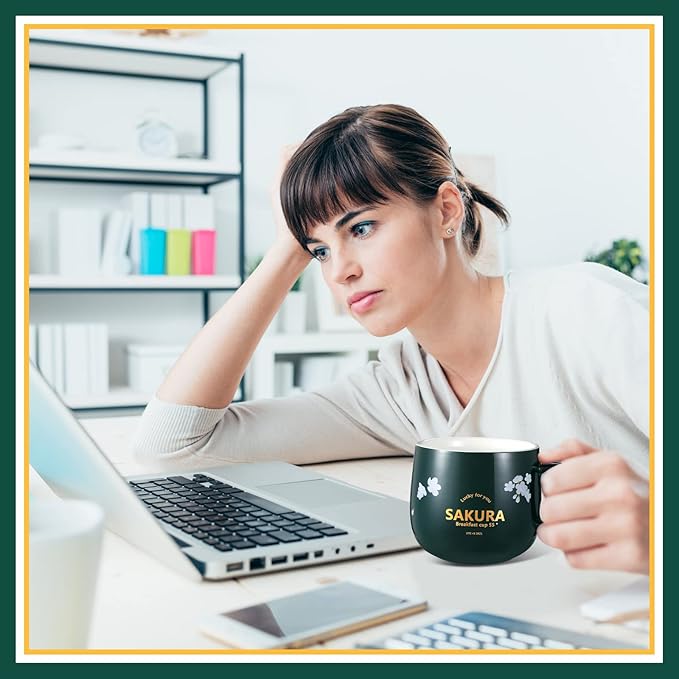Honeydak Coffee Mug Warmer Cute Cat Mug Set Cup Warmer for Desk for Women Heated Coffee Warmer for Mom Home Office Christmas Birthday Gifts(Green)