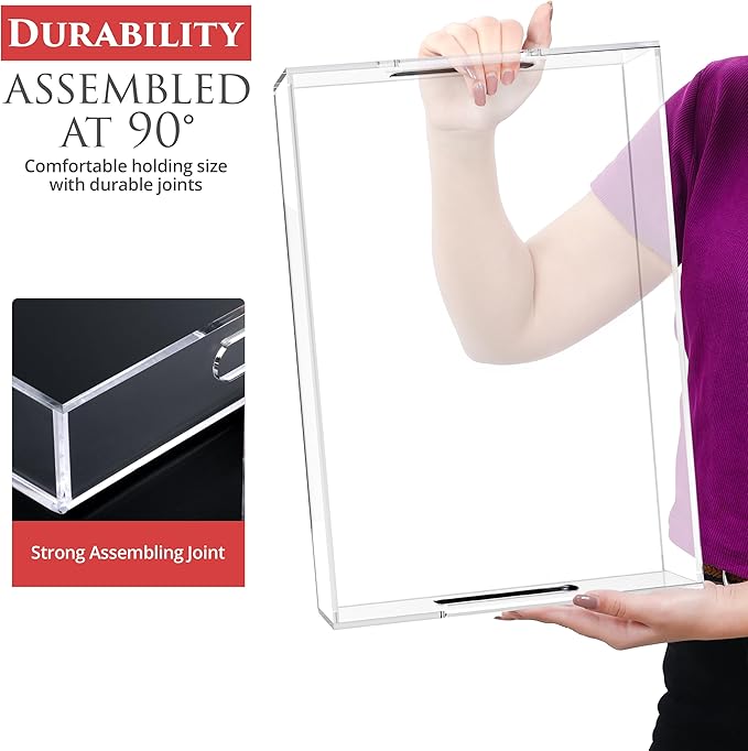 Acrylic Tray 15x10 with Cut Handles - Spill Proof Decorative Tray is an Ideal Countertop Organizer for Living Rooms, Ottoman Coffee Tables, Offices, Kitchens & Serving Guests