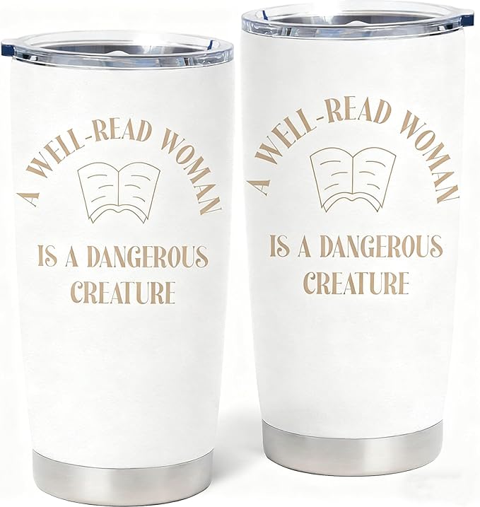 Book Lovers Gifts for Women - 20oz Stainless Steel Insulated Tumbler, Christmas Bookish Gifts, Reading Gift for Reader, Librarian, Nerd, Bookworm Cup Water Bottle, Book Themed Present