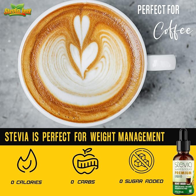 Root Beer Premium Quality Stevia Drops | Organic Liquid Stevia | Best Sugar Substitute | 100% Pure Extract | All Naturally Sweet | Non-Bitter, 0 Calorie, NON-GMO, Diabetic & Keto Friendly (1oz)