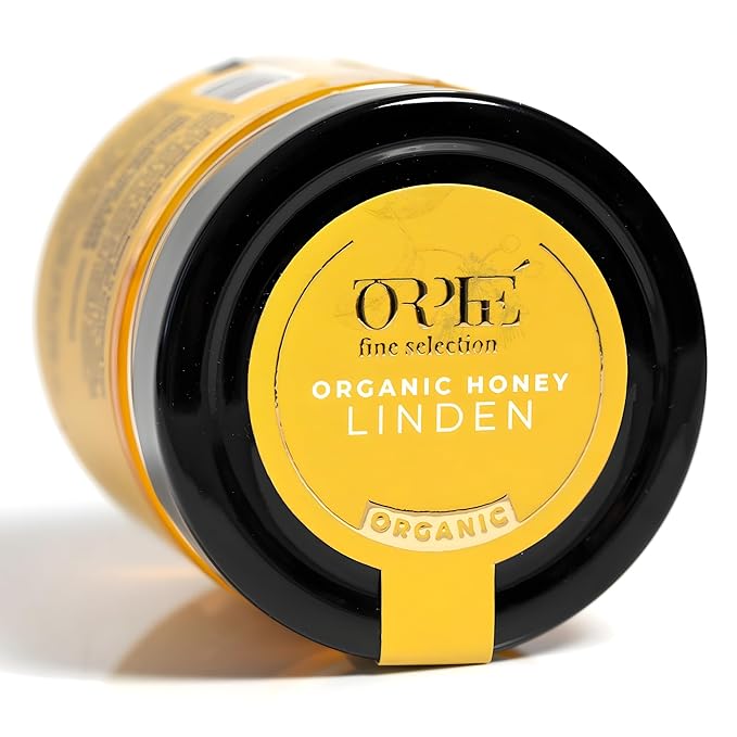 ORPHE Organic Linden Honey – Clean Simple Natural Sweetener for Coffee, Tea, Matcha and Breakfast, Unheated & Creamed 9oz Glass Jar
