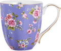 13oz Bone China Floral Mug with Gold Bone China Coffee Mugs Bone Teacup Christmas Mugs Birthday Gifts for Women Mom Friends Coworker
