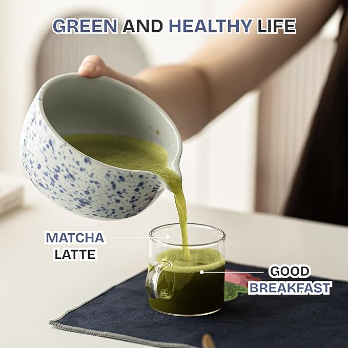 Matcha Whisk Set 8 Pcs Matcha Set with Matcha Bowl (Chawan), Matcha Whisk, Holder & Accessories – Complete Matcha Kit for Ceremony, Traditional Tea Set for Making Latte, Gift for Family & Friends