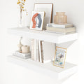 30 Inch Floating Shelves | 12 Inch Deep White Floating Shelves Set of 2 | 30" W x 12" D Rustic Wood Shelves for Wall | Deep White Shelves for Living Room Bathroom Laundry Room Kitchen