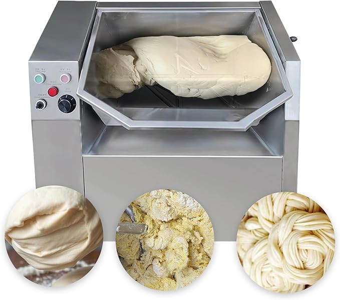 Commercial Dough Mixer,Dough Kneading Machine,50L Tank Electric Flour-Mixing Machine,Meat Mixer, Adjustable Speed,2 Stirring Rods,1 for Dough Mixer,1 for Meat Mixer,Capacity 55Lb/H
