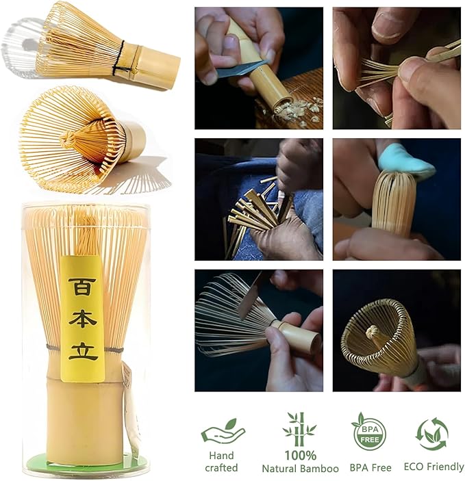 Matcha Whisk Set With Cherry Blossom Design Bowl And Whisk, Japanese Traditional Matcha Starter Kit Gifts For Women Men Girl Friend,Terracotta And Beige