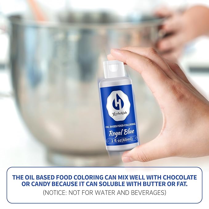 Royal Blue Oil Based Food Coloring – 2 fl oz Professional Grade Concentrated Oil Food Dye for Melting Chocolate, Candy Melts, Cake Pops, Strawberries & Baking