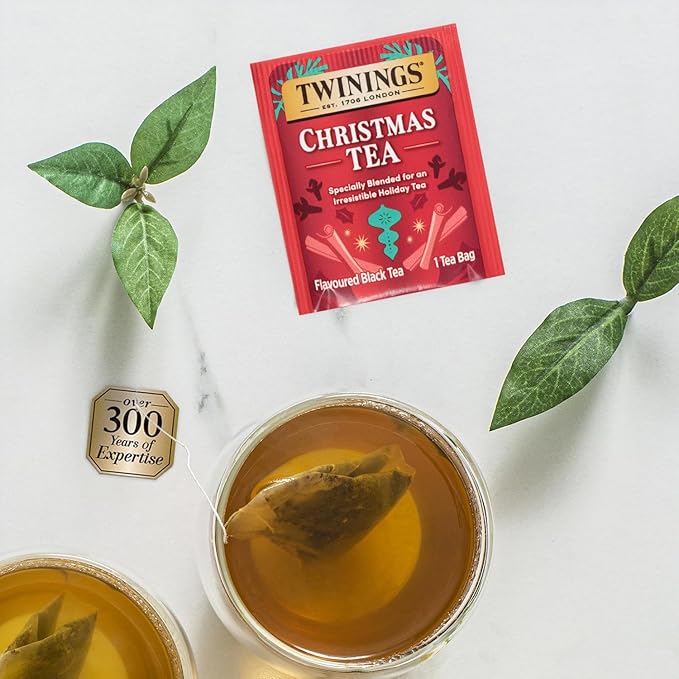 Twinings Christmas Holiday Variety Tea Bag Pack (20 Count), 4 Flavors Include Christmas Tea, Winter Spice, Gingerbread Joy, Peppermint Cheer, Seasonal Gift for Her, Him, Family, Friends