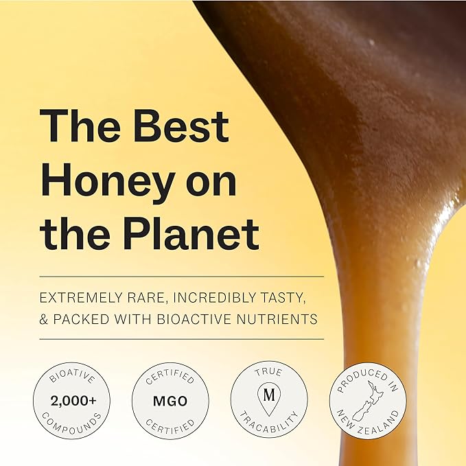 Manukora Raw Manuka Honey MGO 50+, New Zealand Honey, Non-GMO, 3rd-Party Tested, Glyphosate Residue Free Certified, 2000+ Natural Compounds, Traceable from Hive-to-Hand, Daily Wellness Support – 250g