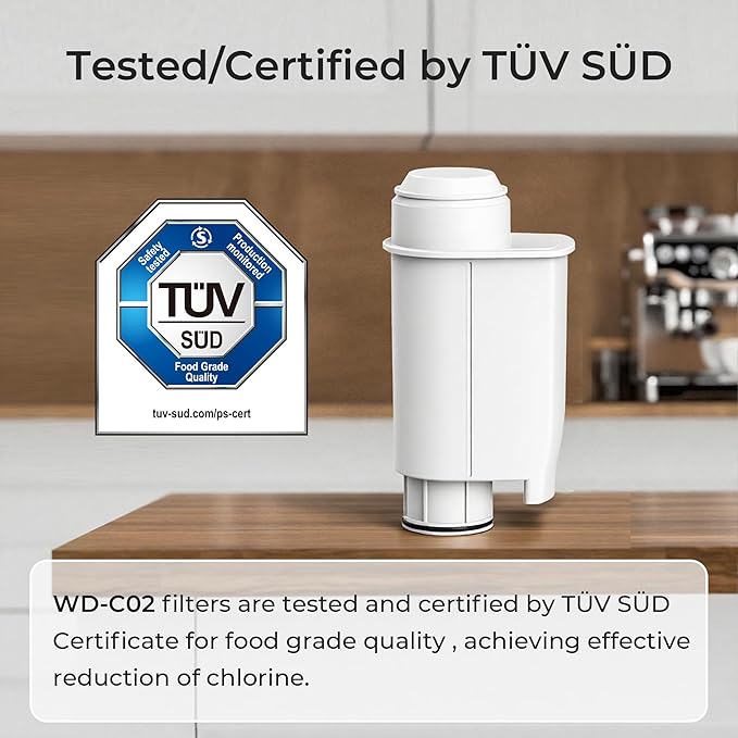 Waterdrop Coffee Water Filter, Replacement for Brita® Intenza+® Water Filter Gaggia®, Philips®, Saeco®, CA6702/00, Gaggia® Filter, TÜV SÜD Certified (Pack of 4)