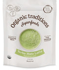 Organic Traditions Yerba Mate Tea Mint Latte with Matcha | Instant Dairy Free Superfood Latte | Instant Tea Latte | 150g/5.3oz Bag