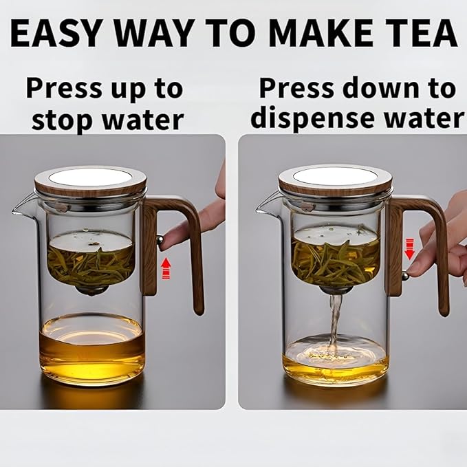 Enchanti Tea Pot, Creative Witchcraft Magic Glass Teapot, Detachable Loose Tea Glass Tea Infuser, Ideal for Tea Steeper-34oz (approx. 1000 ml)