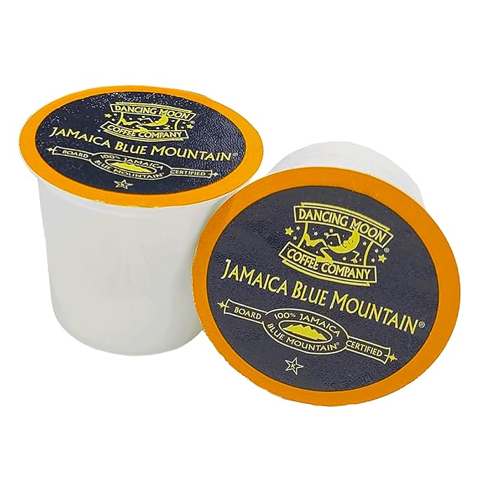 Dancing Moon Coffee Pods - 100% Jamaica Blue Mountain Medium Roast - K-Cup Compatible Keurig Coffee Pods - Small-Batch Crafted, Supports Military Charity (2 Pack)