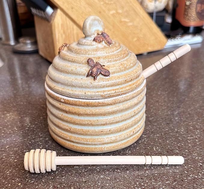 10pcs 6 inch Wooden Honey Mixing Stirrer Dipper Stick Collecting Dispensing Drizzling Honey Spoon Dipper Jam Portable Wedding Party Gift (10, 6Inch)