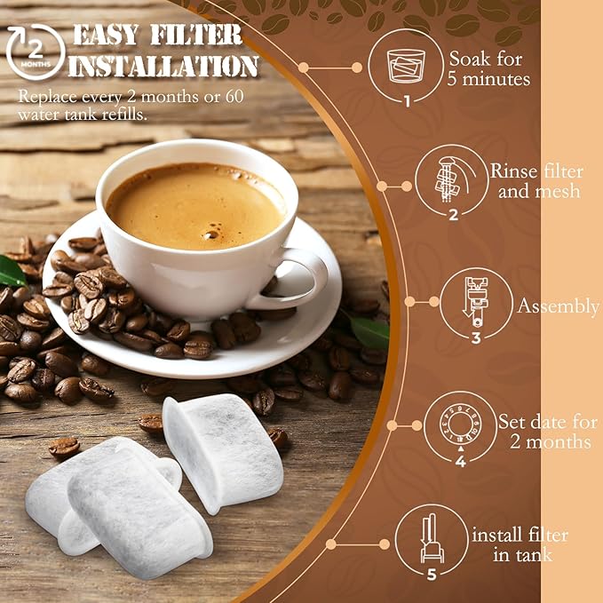 LemonRoad 14 Pcs Coffee Filter Replacement, 12 Disposable Charcoal Water Filters and 2 Reusable #4 Cone Mesh Filters Basket Compatible with Cuisinart