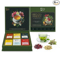 Tea Leaf & Co. 6 Pack Premium Green Tea Bags Gift Combo Box (Tulsi Ashwagandha, Lemon Ginger, Detox Kahwa, Honey Lemon, Sweet Hibiscus & Green Chamomile) - 8Oz