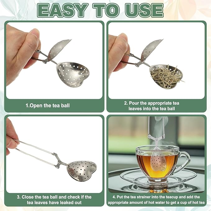 uxcell 1 Pcs Tea Infuser, Stainless Steel Loose Leaf Tea Infuser Filter, Long Handle Tea Steeper Strainers for Cup and Teapot for Tearoom Office Home, Shell Shaped Gold