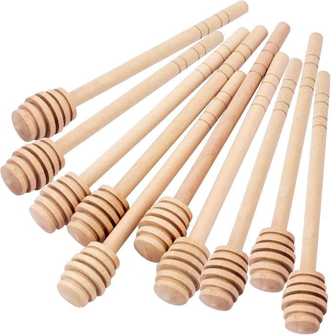 100Pcs 4inch Honey Dipper Sticks - Wooden Honey Dipper, 4 Inch Mini Honeycomb Stick, Honey Stirrer Stick for Honey Jar Dispense Drizzle Honey and Wedding Party Present