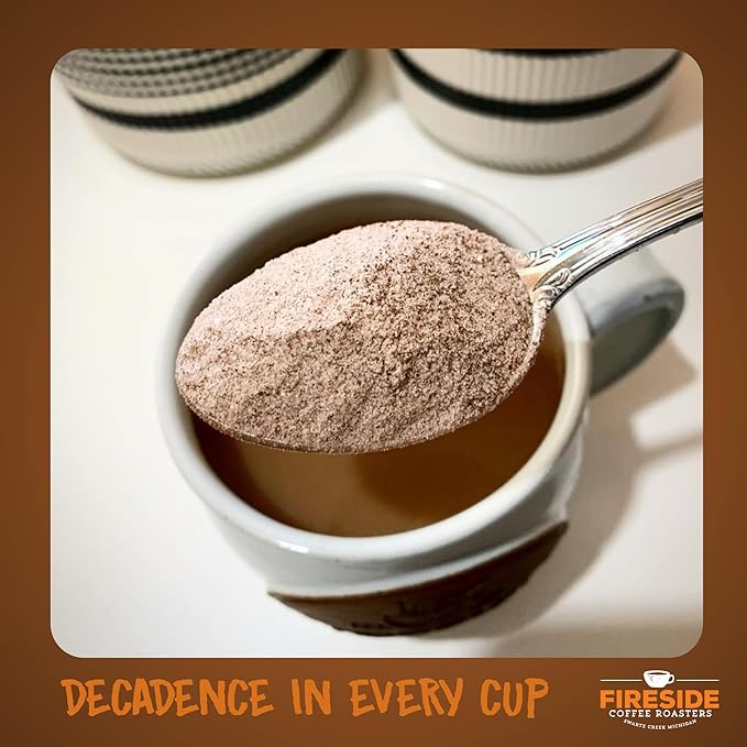 Fireside Coffee Toasted Coconut Cafe Mocha - Instant Coffee Chocolate Blend - Premium Caffeinated Drink Mix for Hot, Iced, Milkshake, and Mocha Frappe Mix, Only Add Water and Enjoy, 8 Ounces