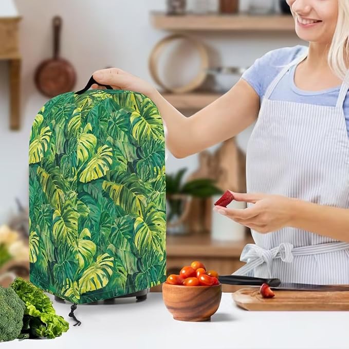Monstera Leaf Blender Dust Cover, Stand Mixer, Coffee Maker, Food Processor Cover, Water Resistant, Polyester Blend, Easy Clean