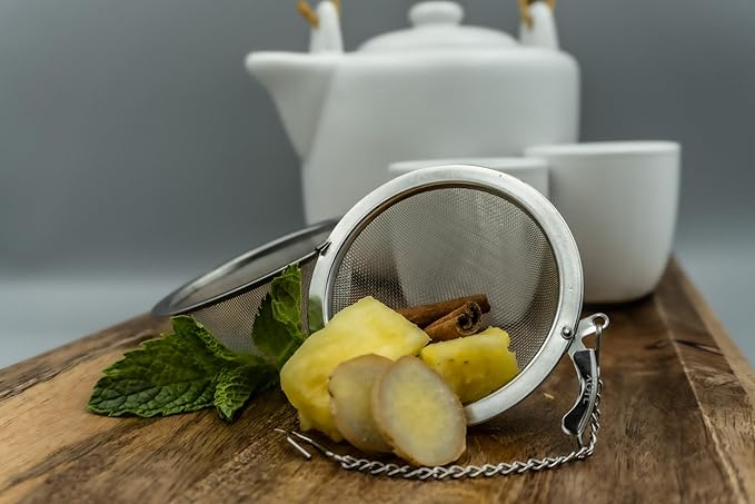 3 Inch Tea Ball Infuser – 2 PCS Stainless Steel Mesh Strainer for Loose Leaf Tea, Spices, Herbs – Reusable Tea Steeper – Dishwasher Safe – Metal Tea Filter