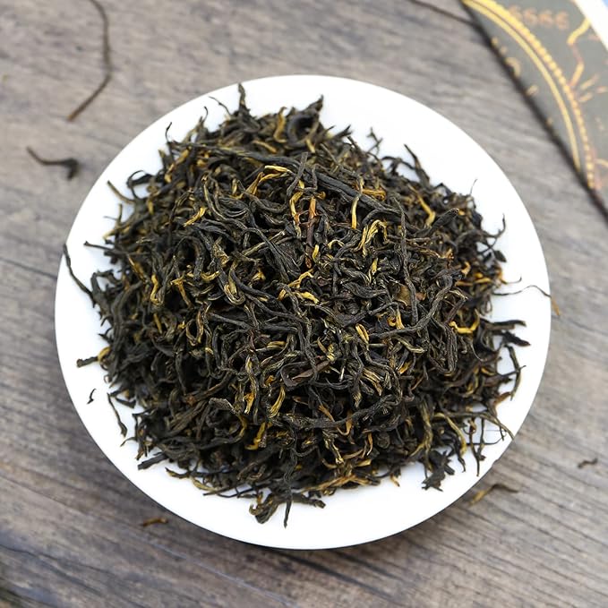 FullChea - Golden Monkey Tea - Chinese Black Tea Loose Leaf with Gold Tips - Health Tea (8.8oz / 250g)