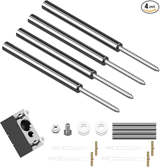 Floating Shelf Hidden Bracket 5" (4 PCS) - Hidden Supports for Wooden Floating Shelves - Drywall Mount or Stud Mount with Included Drill Guide and Steel Hardware