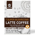 7 in 1 Mushroom Coffee Mix, Instant Latte Coffee Blend Nootropic Cafe Complex with Reishi, Lion’s Mane, Chaga, Turkey Tail, Maitake, Cordyceps for Energy Focus Immune Boost (10 Servings)
