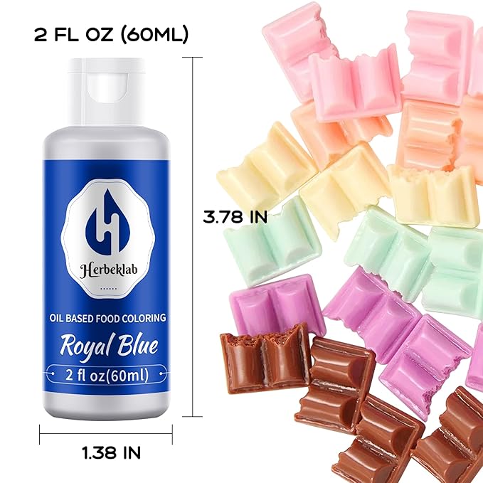 Royal Blue Oil Based Food Coloring – 2 fl oz Professional Grade Concentrated Oil Food Dye for Melting Chocolate, Candy Melts, Cake Pops, Strawberries & Baking