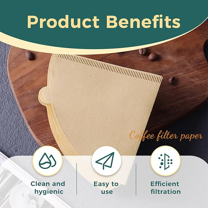 Easy-Dispensing Natural Brown Cone Coffee Filters, V01 Size, 100 Count - Unbleached Paper Filters for Pour Over Brewing, Compatible with Chemex, Hario V60 & More，Box for Easy Use & Tidy Storage