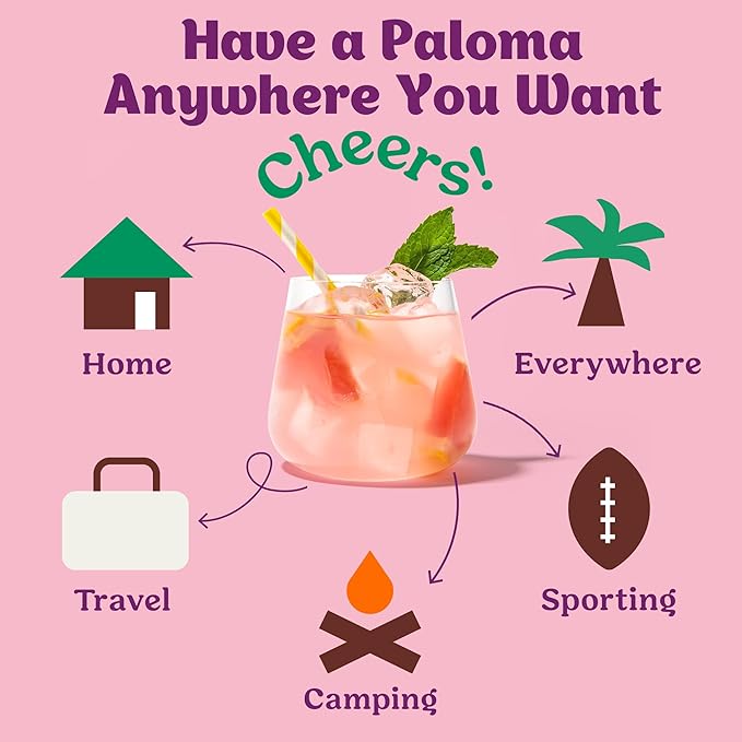 Craftmix Passionfruit Paloma Cocktail & Mocktail Drink Mixer, Skinny Mixes - Water Flavoring Packets - Made With Real Fruit - Vegan, No-Carb, No-Sugar, Non-GMO, Dairy Free, Gluten Free, 24 Pack