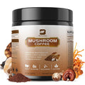 Mushroom Coffee Powder with MCT Oil - 10 Mushrooms Lion's Mane, Turkey Tail, Reishi, Cordyceps & Chaga - Arabica Instant Mushroom Coffee for Focus, Immune, Gut & Brain Health | Vegan, Keto
