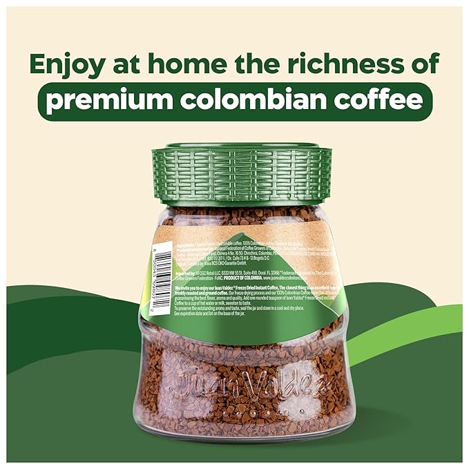 Juan Valdez Organic Freeze Dried Coffee, Classic Flavor 3.5 OZ - 100% Colombian Coffee USDA Organic Certified
