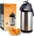135 oz&4L Airpot Coffee Carafe Thermal for Keeping Hot,Airpot Thermal Coffee Dispenser with Pump,Double Walled Vacuum Insulated 304 Stainless Steel Beverage Dispenser Lever Action for Hot/Cold