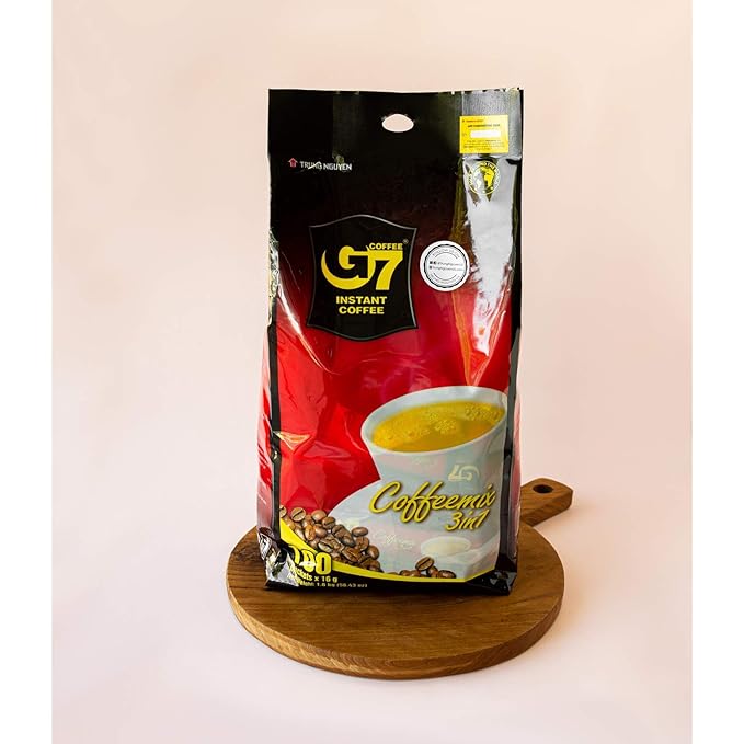 Trung Nguyen — G7 3 in 1 Instant Coffee — Roasted Ground Coffee Blend w/Non-dairy Creamer and Sugar — Strong and Bold — Instant Vietnamese Coffee | 100 Packets (3 Bags in a Pack)