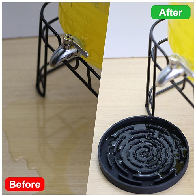 Drip Pan Compatible with Hamilton Beach Coffee Urn, 2 Pack Black Silicone Drip Mat for VONDIOR Gezoss Coffee Carafe and Other Beverage Dispenser