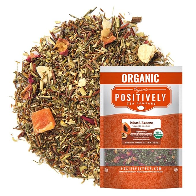 Organic Positively Tea Company, Island Breeze Rooibos Tea, Loose Leaf, 4 Ounce