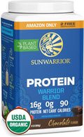 Organic Plant Based Protein Powder | Vegan Organic Protein Powder Chocolate Flavored with BCAA Amino Acids & Hemp Seed Pea Blend | Non-GMO Soy Dairy Filler & Gluten Free (Chocolate, 32 Servings)
